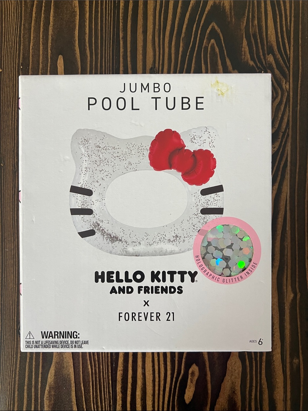 Hello Kitty Jumbo Pool Tube - White with Red Bow